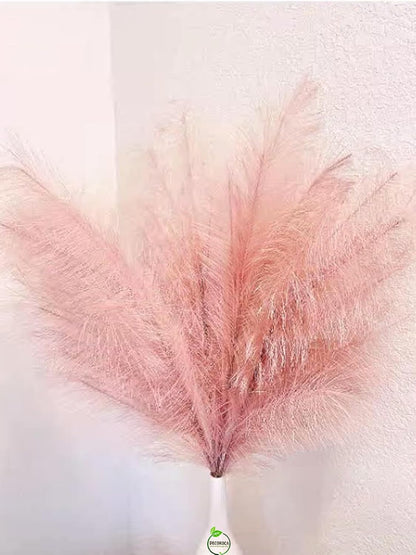 Decoroca Pampas Grass Set - 5 Pcs Faux-Pampas-Grass - 40''/3.3 Ft Tall Non-Shedding，Pink-Pampas-Grass for Home, Bedroom Table, Office, Boho Wedding and Events Decoration