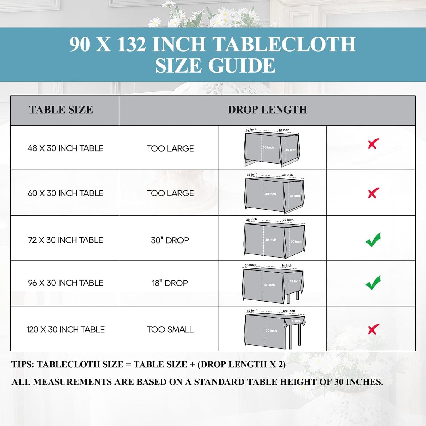 VidaFete Tablecloth 10 Pack 90 * 132inch Rectangle Table Cloth Polyester, Stain Wrinkle Resistant Polyester Dining Table Cover for Kitchen Dinning Party Wedding Rectangular Buffet Decoration(Pink)