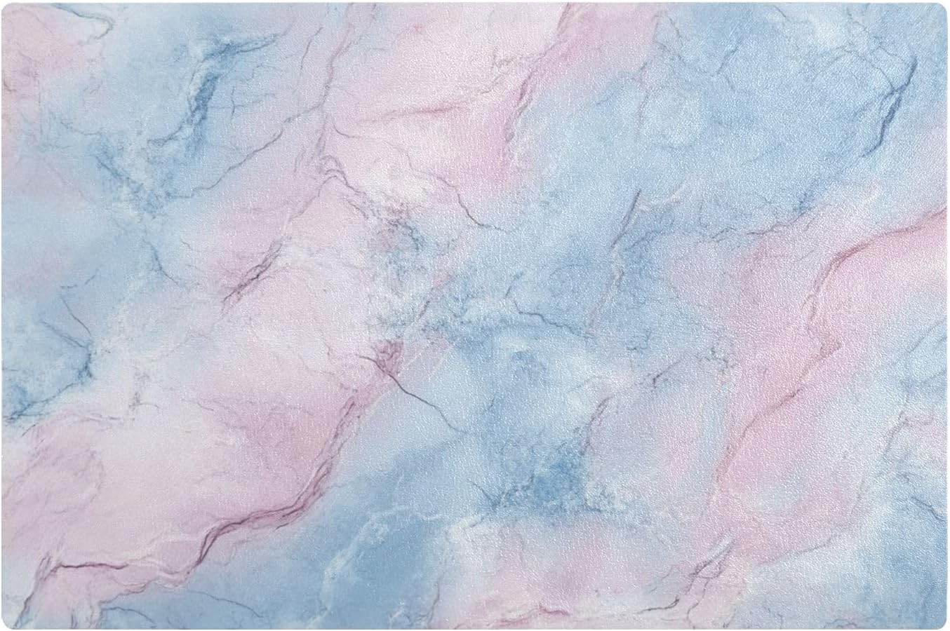 Pink and Light Blue Marble Texture Decorative Coffee Mat for Kitchen Leather Absorbent Coffee Machine Accessories for Countertop