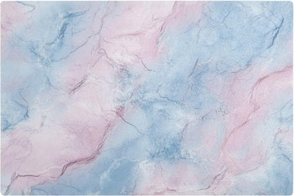 Pink and Light Blue Marble Texture Decorative Coffee Mat for Kitchen Leather Absorbent Coffee Machine Accessories for Countertop