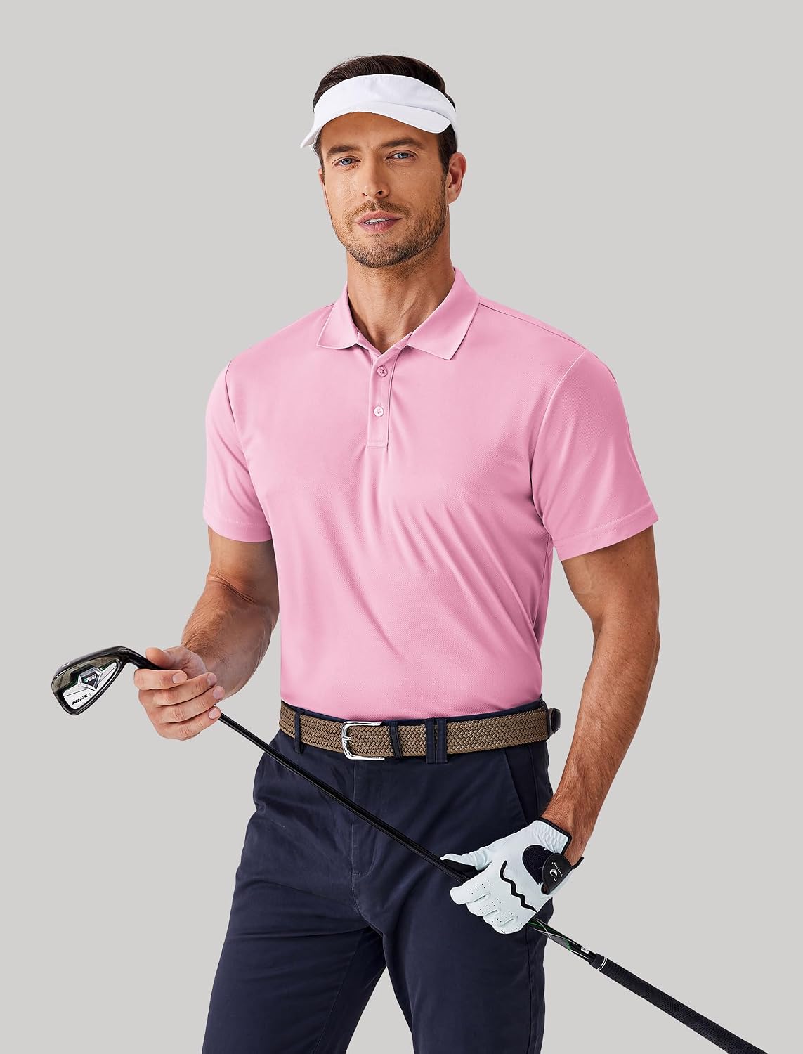 PINSPARK Polo Shirts for Men Short Sleeve Lightweight Quick Dry Golf T Shirt Moisture Wicking Casual Workout