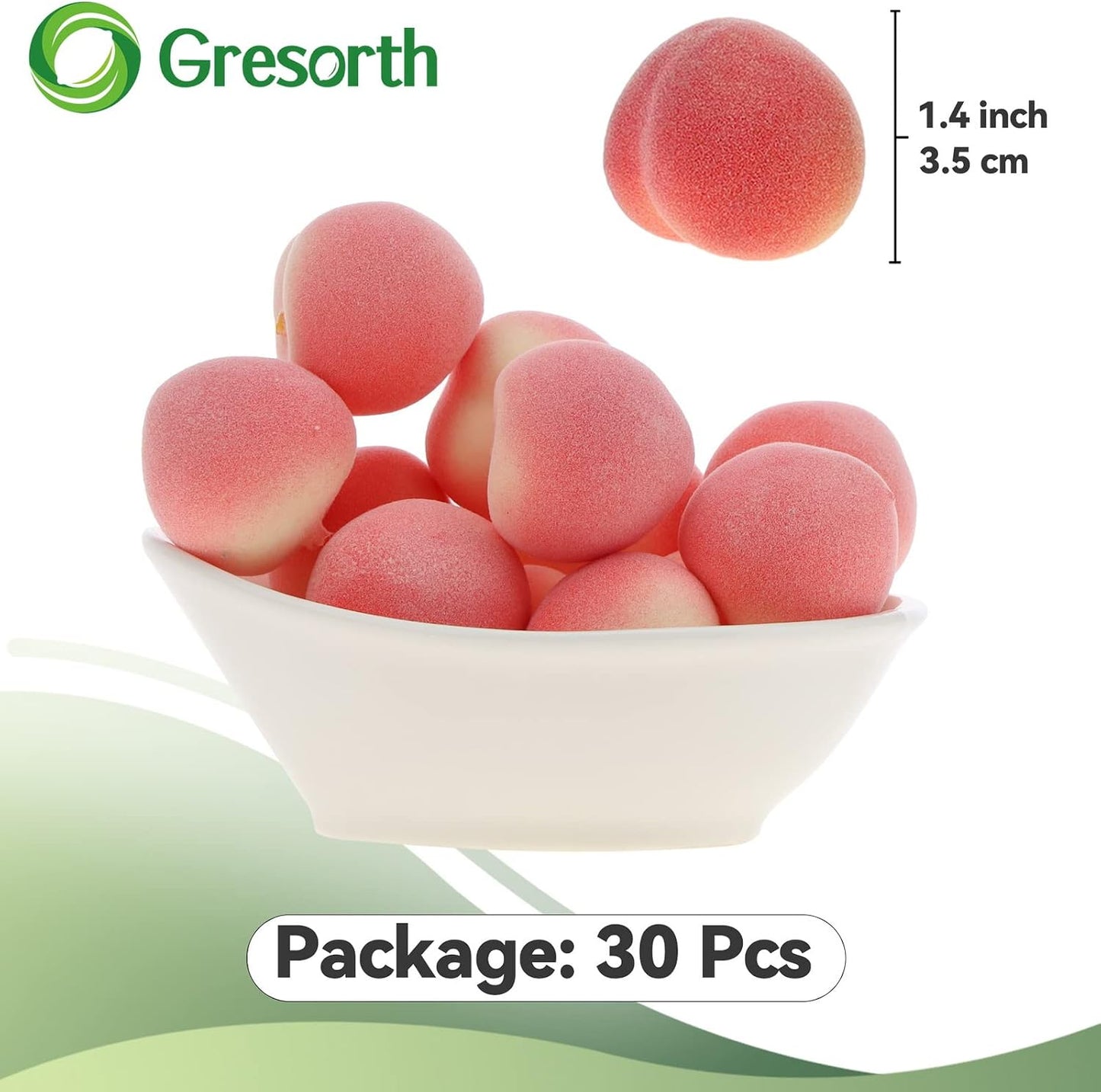 Gresorth 30pcs MINI Artificial Peach Decoration Fake Fruit Home Party Christmas DIY Material - 3.5 cm
