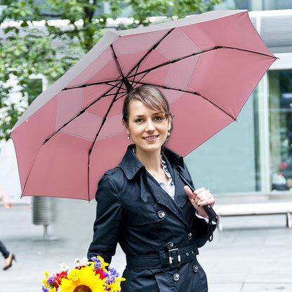 G4Free UPF 50+ UV Protection Travel Umbrella 42/46 Inch Windproof Silver Coating Sun Blocking Umbrella