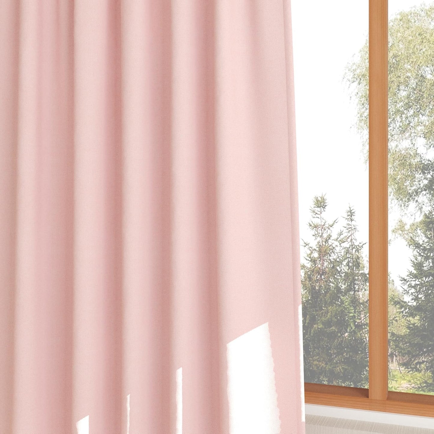 UPOPO 2 Pieces Valance Pink Curtains 18 inches Long Linen Textured Bathroom Privacy Curtain Toppers Kitchen Short Small Mini Little Caravan Living Room Bedroom Window Curtain Valance Pair Rod Pocket