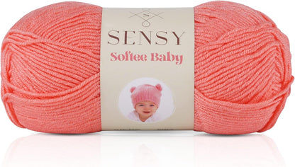Sensy Softee Baby Yarn, 3.5 oz, 275 Yards, Gauge 3 Light (Salmon)