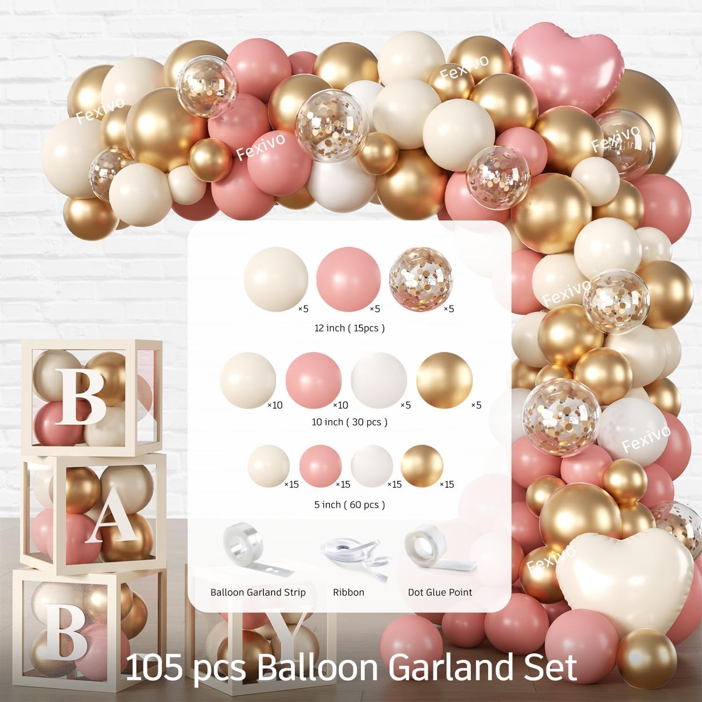 243pcs Floral Baby Shower Decorations for 25 Guests, Worry-free Pink Baby Shower Decorations Include 350gsm Plates Backdrop Banner Tablecloths Sash and Badge