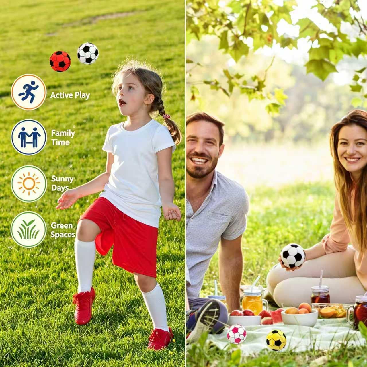 4Pack Soft Soccer Footbags, Juggling Balls for Foot Coordination, Lightweight Mini Kick Balls for Teens & Adults, Helps Improve Agility and Coordination Skills(Red+Black+White+Pink)