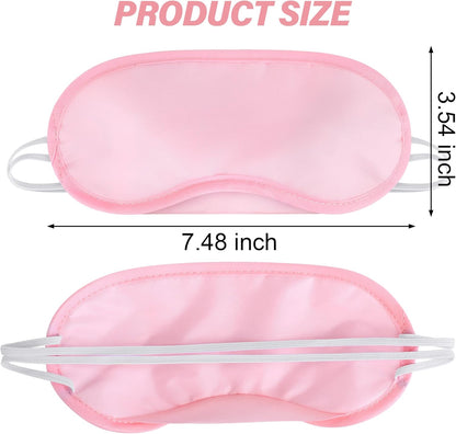 Aneco 50 Pieces Blindfold Sleep Mask Bulk Eye Mask Shade Cover with Nose Pad and Adjustable Strap for Travel Sleep Game Party Supplies, Light Pink