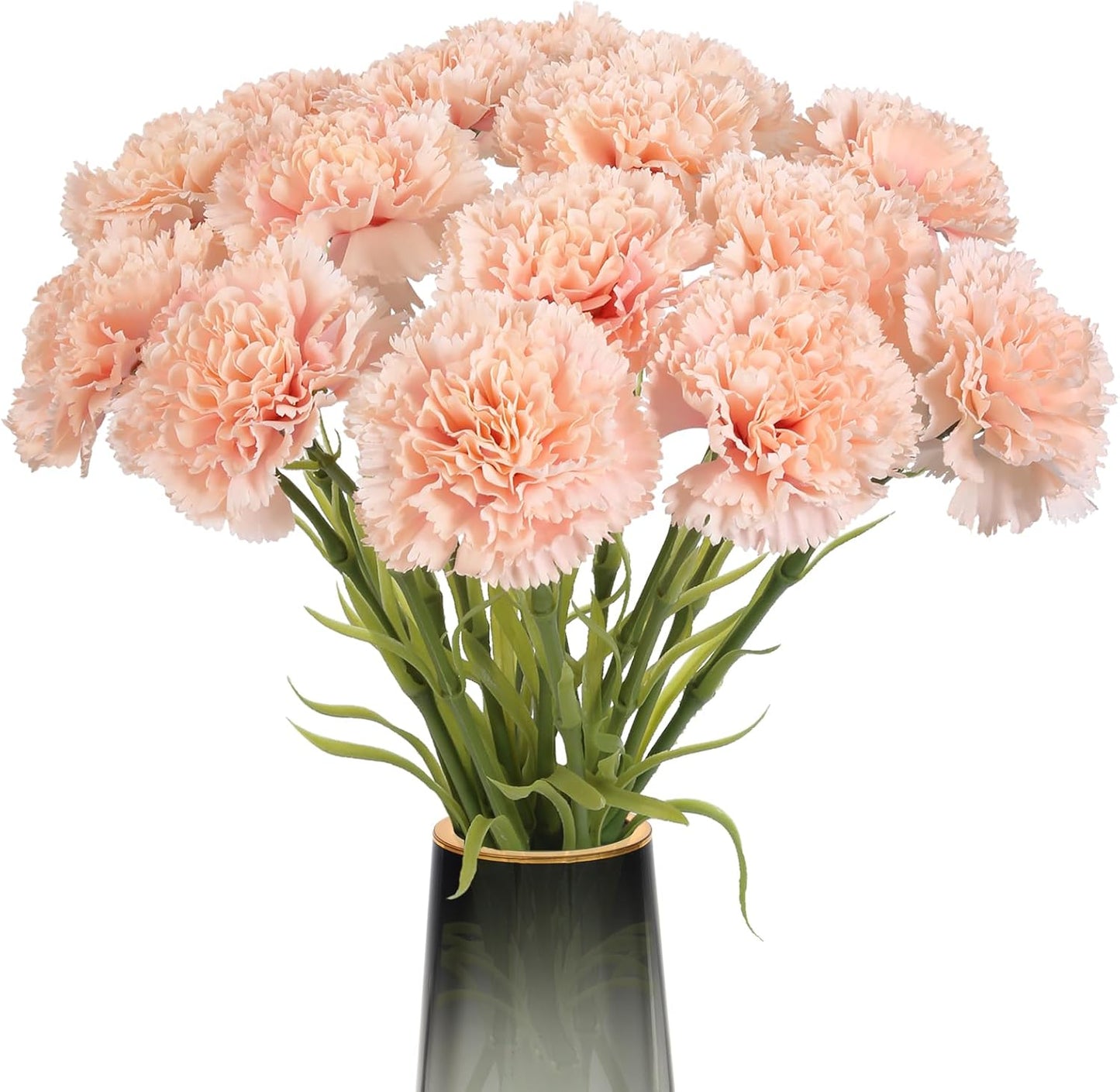 Light Pink Carnations Fake Flowers 15PCS Silk Carnations Artificial Flowers 20.47" Long Stems Faux Flowers Bulk for Wedding Bridal Bouquets, DIY Crafts, Home Party Garden Decor(Light Pink)