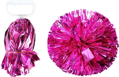 Pom Poms Cheerleading with a White Handle for Sports Party Dance Team Accessories Cheering Squad Spirit (2 Pack Pink).
