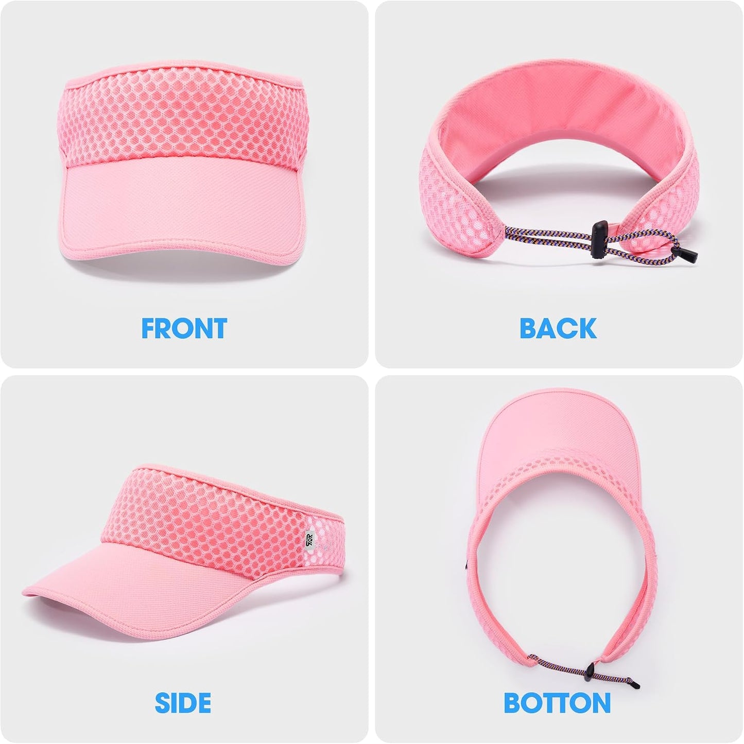 LONGLONG Sports Sun Visor Hat - Moisture Wicking Sun Protection with Adjustable Strap for Running Tennis Golf Hiking