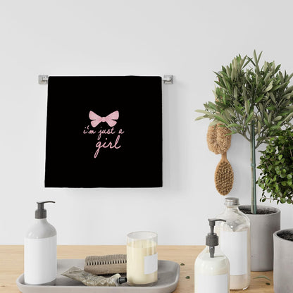 Coquette Trendy Black Pink Bows Kitchen Towels, Coquette Party Decor, Baby Girl Gifts, Girls Room College Dorm Apartment Bathroom Decor Decoration Tea Towels Kitchen Hand Towels 16x24 Inch