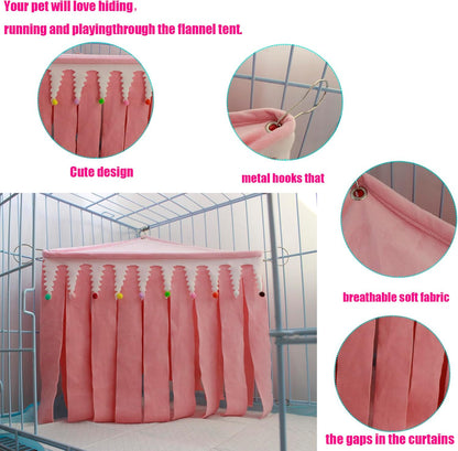 Guinea Pig Hideout,Pets Forest Cage Corner Hideout,Cage Accessories for Guinea Pig, Bunny, Chinchilla, Hamster, Rabbit and Other Small Pets, No Metal Fences (Pink,Medium)
