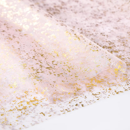 SiinvdaBZX Light Pink Table Runner 120 Inch 10 Ft, Sheer Gauze Tulle Sequin Golden Glitter Metallic Foil Table Runners for Dining Wedding Anniversary Party Birthday Christmas Thanksgiving