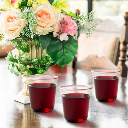 50 Pcs Pink Plastic Cups, 12 Oz Disposable Stemless Wine Glasses Cocktail Pink Party Cups for Meeting, Wedding, Birthday, Valentines Party