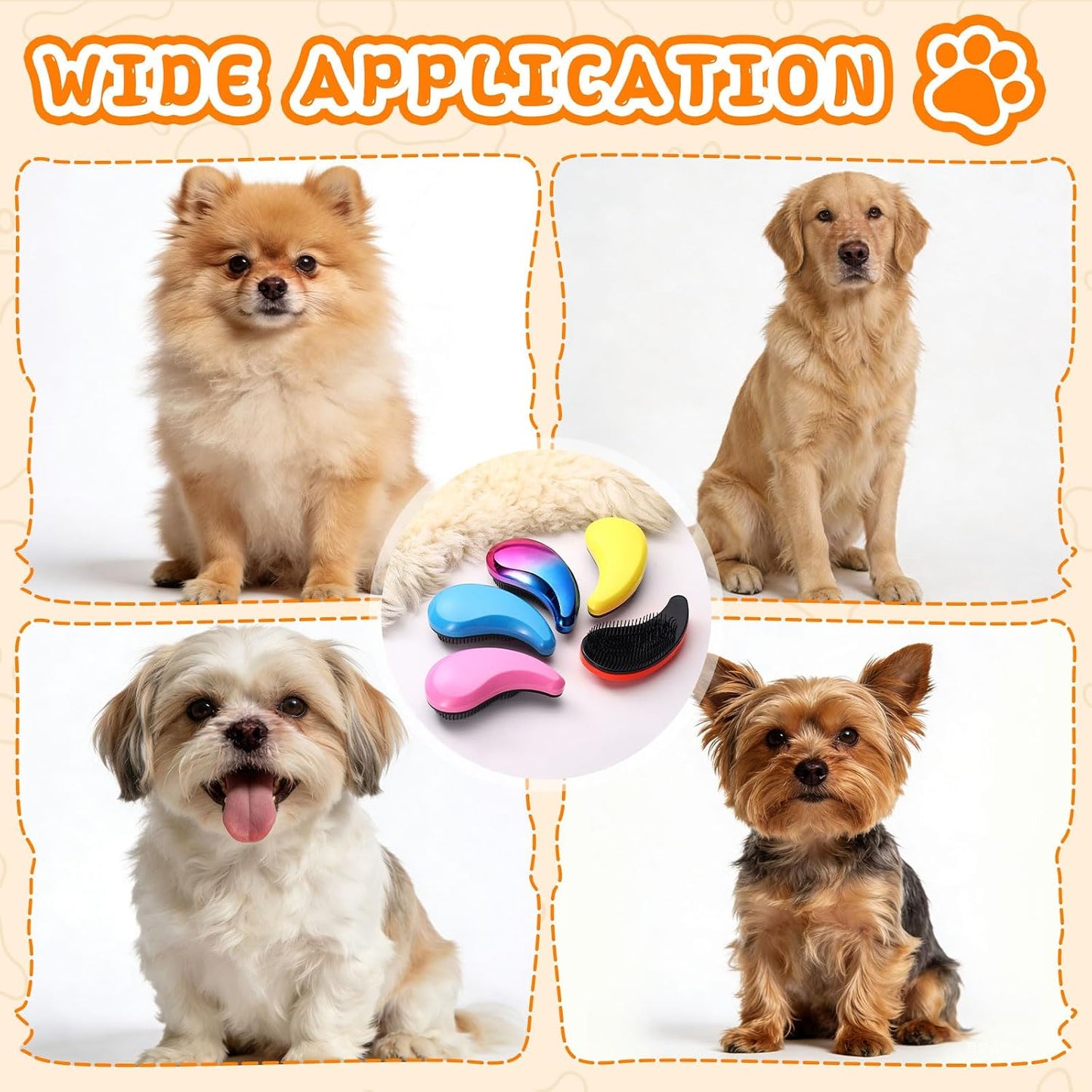 Small Dog Brushes, Grooming Brushes Puppies Hair Remover (Pink, 2 Pcs)
