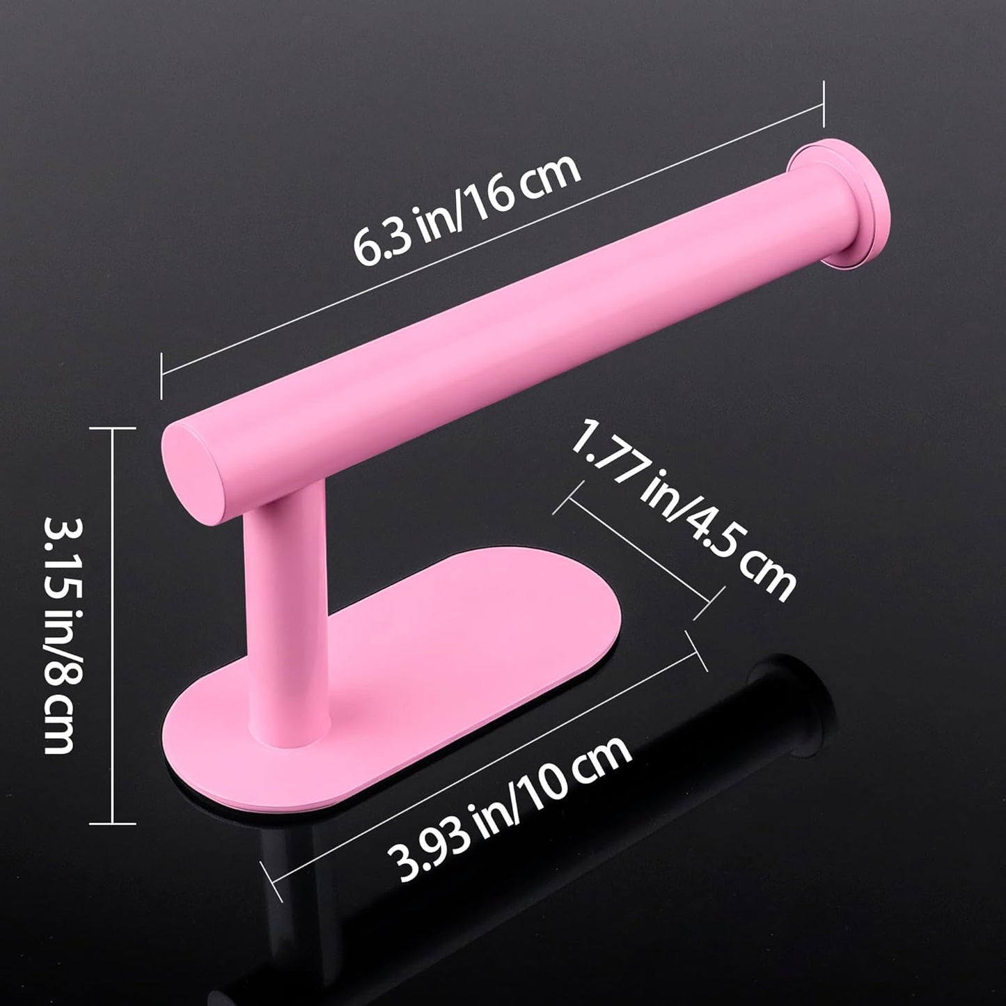 Pink Toilet Paper Holder, Self Adhesive Toilet Paper Roll Holder No Drilling Wall Mount for Bathroom, Toilet