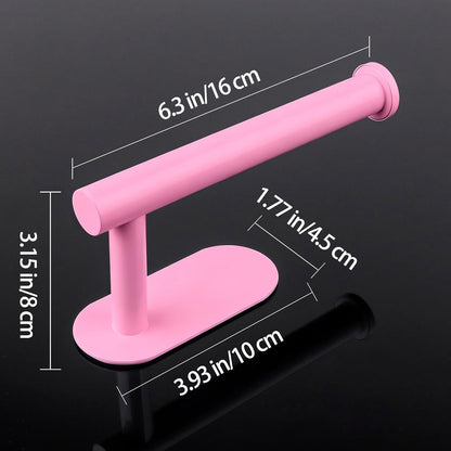 Pink Toilet Paper Holder, Self Adhesive Toilet Paper Roll Holder No Drilling Wall Mount for Bathroom, Toilet
