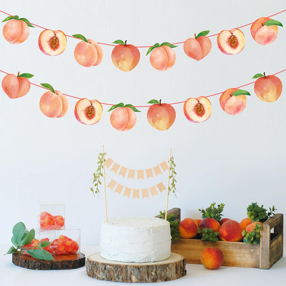 2PCS Pink Peach Cutout Banners Sweet As a Peach Party Decorations Fruit Birthday Party Decorations for Girl Fruit Themed Baby Shower Wedding Supplies