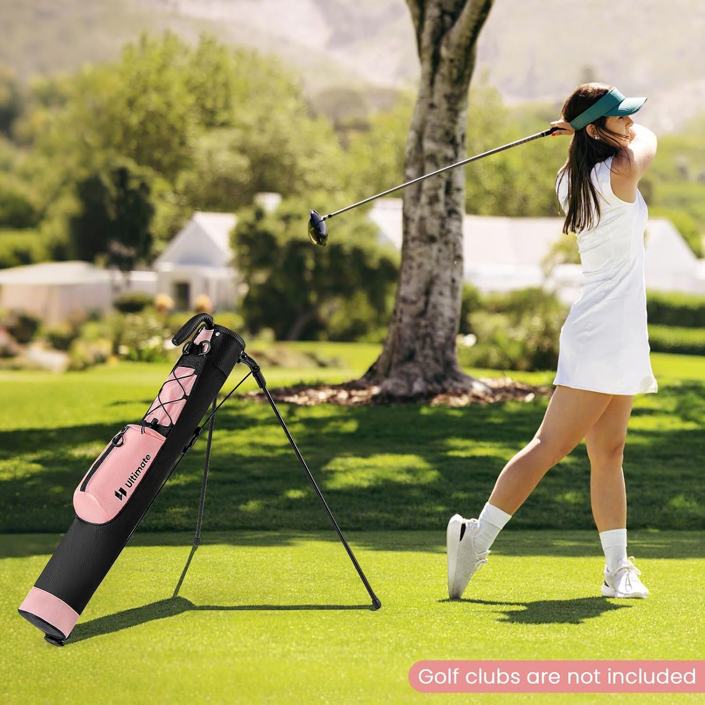 ULTIMATE Golf Stand Bag, Lightweight Sunday Golf Bag w/2 Way Top Dividers, Pocket & Bottle Holder, Pitch n Putt Small Golf Bag for Driving Range, Par 3, Executive Courses
