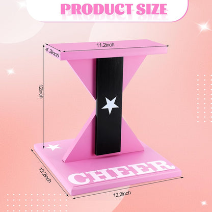 Chunful Cheerleading Balance Trainer 12.2 x 13.19 Inch Wood Wooden Cheer Stunt Training Stand Equipment Cheer Flyer Stand for Flexibility Core Strength and Coordination Training