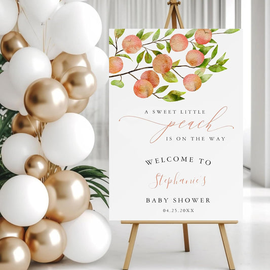 Generic Personalized A Sweet Little Peach Is On The Way Baby Shower Welcome Sign, Sweet as a Peach Baby Shower Sign, Baby Shower Party Porch Door Welcome Signs, Baby Shower Decoration