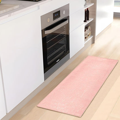 Pink Solid Color Bath Mat 39x20 Inch, Soft Absorbent Plush Rug, Non-Slip Washable Floor Mat for Bathroom Bedroom Kitchen Entryway Carpet