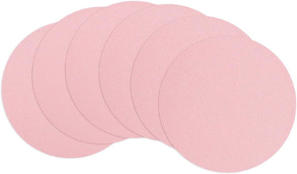 uxcell Round Drink Coasters Set of 6 Dual Sided Non-Slip Non-Stick Waterproof Leather Coasters for Drinks, Coffee Table, Housewarming Gifts, Home Decor 4"×4" Pink