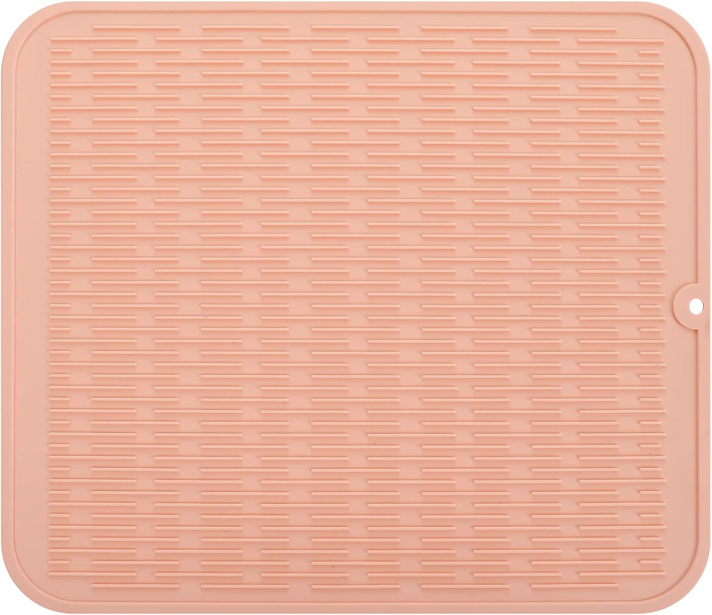 MicoYang Silicone Dish Drying Mat for Multiple Usage,Easy clean,Eco-friendly,Heat-resistant Silicone Mat for Kitchen Counter or Sink,Refrigerator or Drawer Liner Pink XL 18 inches x 16 inches