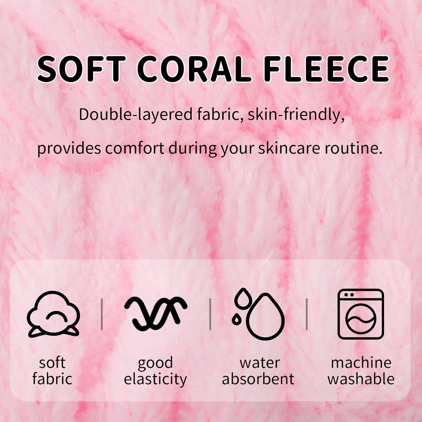 WHAVEL 6 Pack Pink Spa Headband for Washing Face, Skincare Headbands Microfiber Pink Party Favors Sleepover (Type 14)