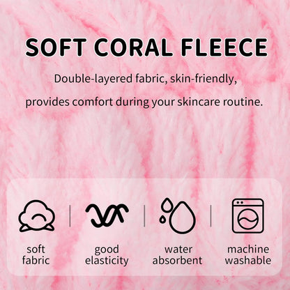 WHAVEL 6 Pack Pink Spa Headband for Washing Face, Skincare Headbands Microfiber Pink Party Favors Sleepover (Type 14)