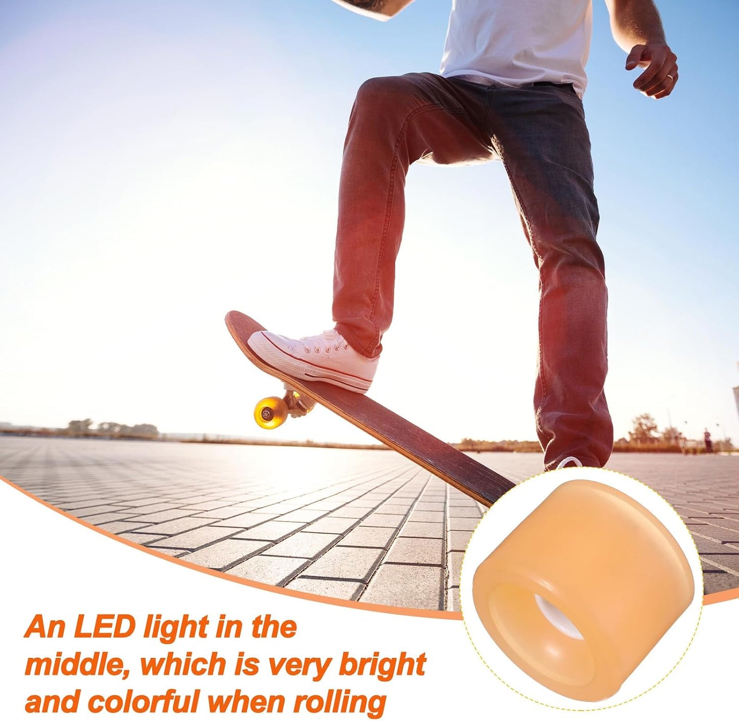PATIKIL Skateboard Wheels, Street Wheels PU Flash Cruiser Wheels High Elasticity with Bearings