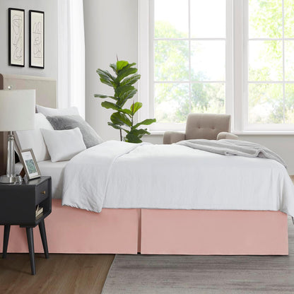 Nestl Peach Beige Bed Skirt Queen Size - Queen Bed Skirt 14 Inch Drop - Brushed Microfiber Bed Skirts - Hotel Quality Pleated Bed Skirt - Shrinkage & Fade Resistant