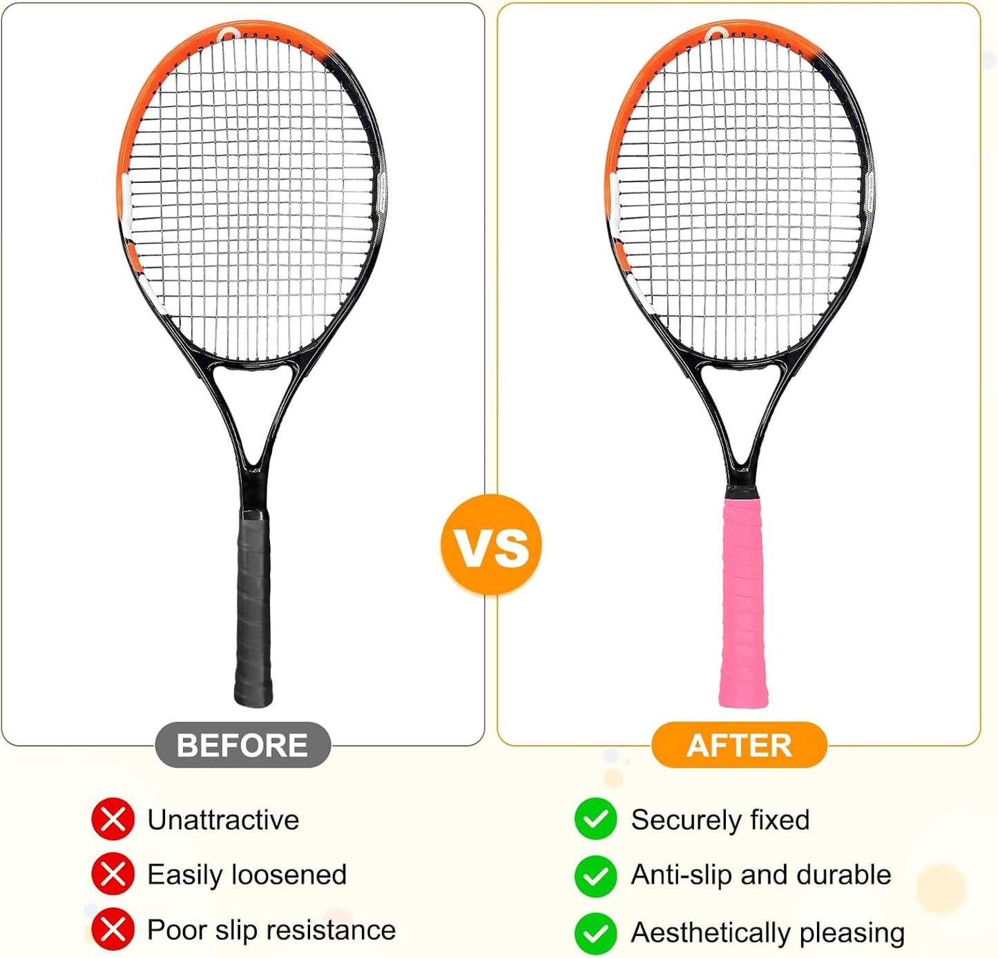 M METERXITY Tennis Racket Grip Tape PU Tennis Overgrip Grip Tapes Anti-Slip Sweat Absorbent for Pickleball/Racquetball/Baseball