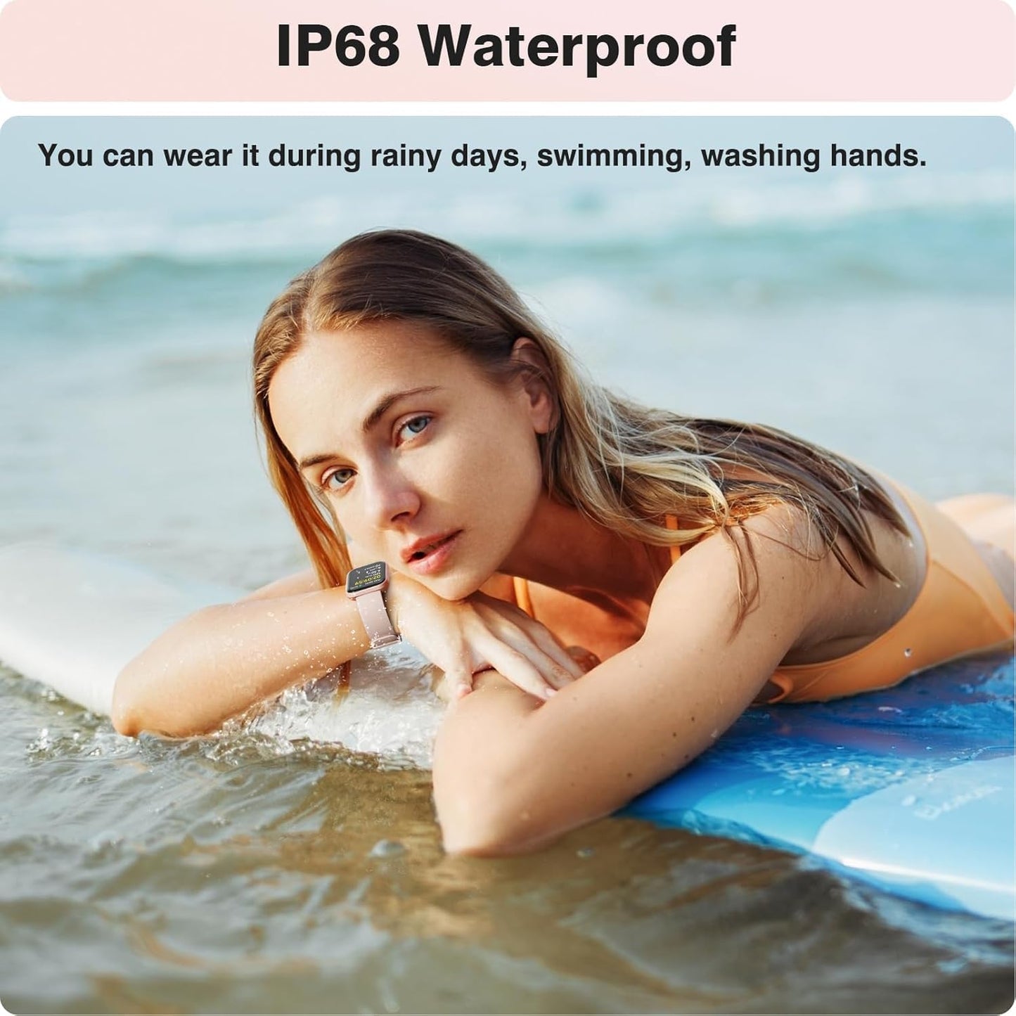 Fitpolo Smart Watches for Women, 1.8'' HD Women Smartwatch with Alexa Built-in, Bluetooth Calls, IP68 Waterproof, 7 Days Battery, Heart Rate/Sleep/SpO2 Monitor, 110 Sports Mode