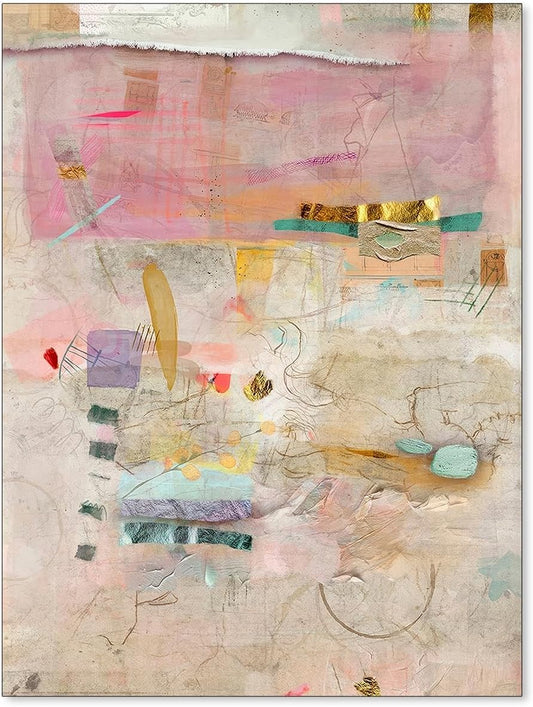 Medpol Abstract Modern Watercolor Painting Wall Art Trendy Vibrant Pastel Posters Vintage Colorful Textured Aesthetic Canvas Prints for Living Room Bedroom Wall Decor 12x16 inch Unframed