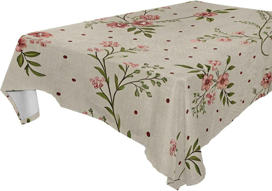 Vintage Floral Pink Tablecloth 60" x 120" Rectangle Table Cloth Decorative Table Cover for Dining Party Buffet Wedding