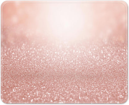 Rose Gold Square Mouse Pad 9.5" x 7.9", Pink for Notebooks Desktop Computers Office Supplies with Non-Slip Rubber Base Mouse Pad for Gaming, Working, Studying