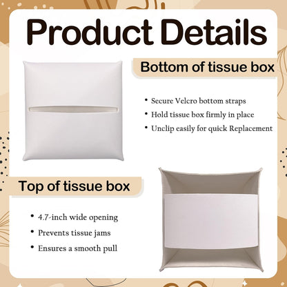 Spring Pink Flowers & Butterfly PU Leather Tissue Box Cover - Seasonal Decorative Tissue Holder - Waterproof Dispenser Box - Facial Paper Organizer Home Decor for Living Room, Bathroom, Office - A04