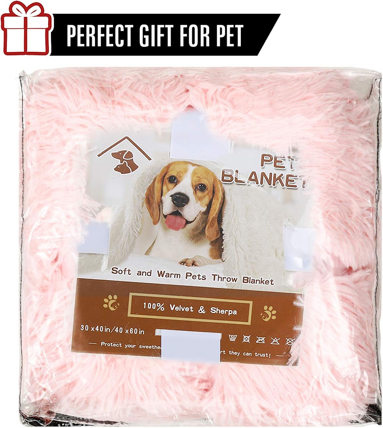 LOCHAS Luxury Fluffy Dog Blanket, Extra Soft and Warm Sherpa Fleece Pet Blankets for Dogs Cats, Plush Furry Faux Fur Puppy Throw Cover, 20''x30'' Pink