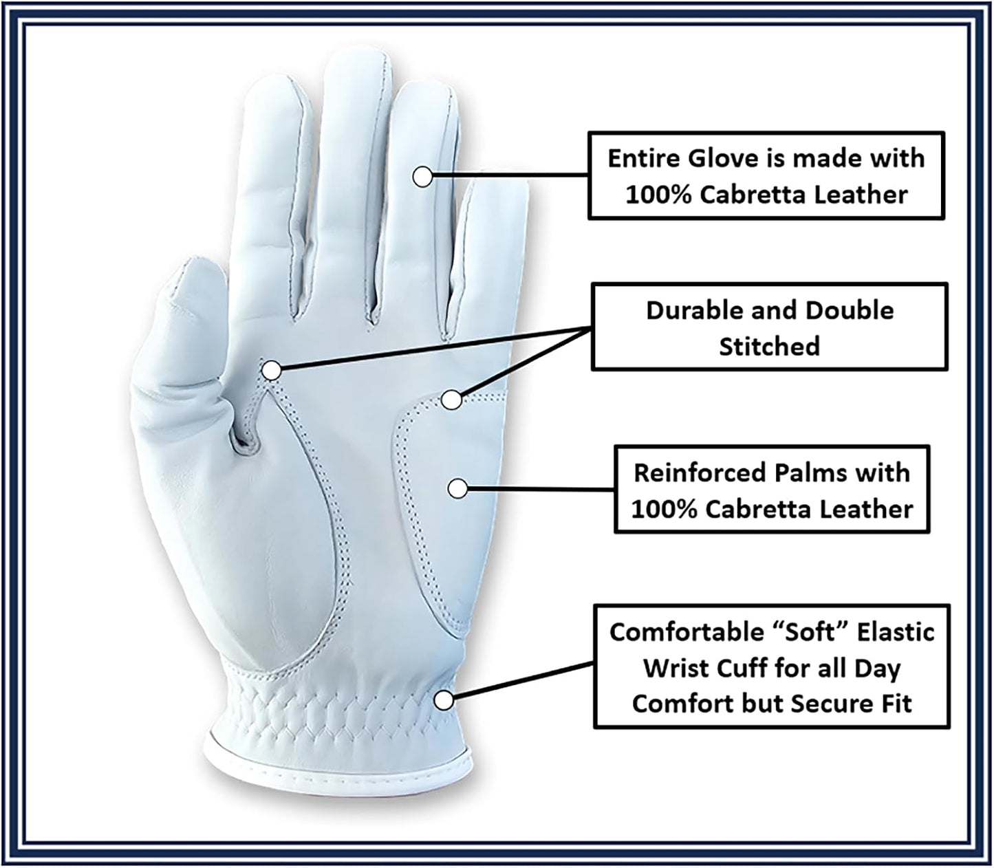 Tropical Flamingo Men's Golf Glove - 100% Cabretta Leather Left Right Hand Golfer Weather Grip Pink White Blue Adult Hawaiian Size Small Thru XXL