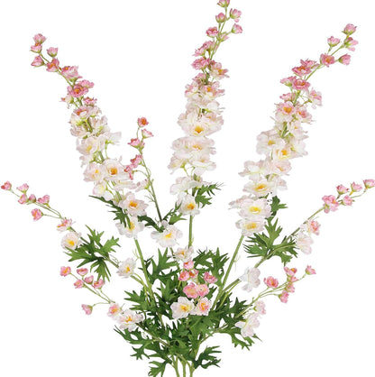 CITYES 3 Pcs Delphinium Artificial Flowers Bulk 35" Long Stem Silk Larkspur Flowers Artificial Snapdragon Flower Stems Pink Faux Bouquets for Tall Vase Floral Arrangements Home Outdoor Wedding Decor