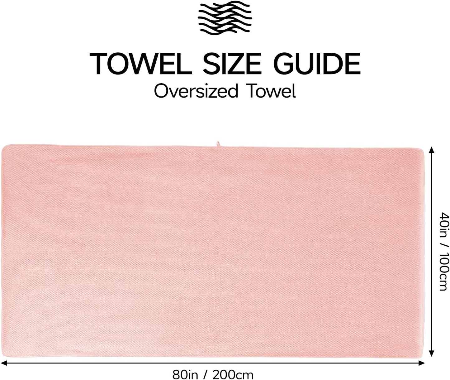REDKISS Pack of 2 Jumbo Bath Sheets, 40 x 80 Inches Microfiber Bath Towels for Bathroom, Extra Large & Lightweight, Quick-Dry, Super Soft & Highly Absorbent, Perfect to Wrap Yourself in, Pink