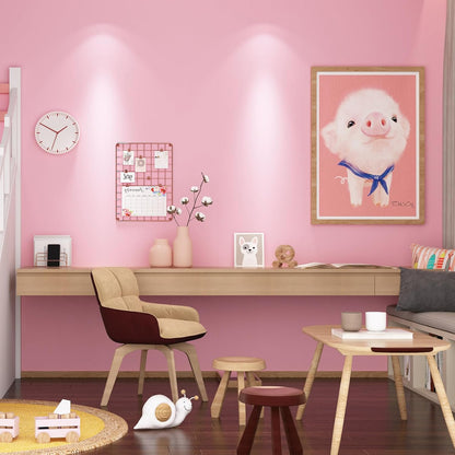 FunStick Cute Pink Wallpaper Peel and Stick Waterproof Light Pink Contact Paper Peel and Stick for Cabinets Classroom Desk Self Adhesive Wall Paper for Girls Bedroom Bathroom Walls Shelves 15.8"x78.8"