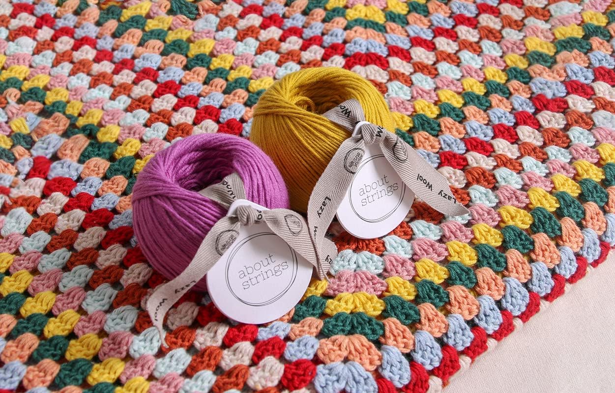 Lazy Wool - Soft Merino Cotton Blend Yarn, DK Light Worsted Weight, Machine Washable, Non-Itchy, 4 Pack (436 Total Yards), 25 Vibrant Colors for Knitting & Crochet (Peach)