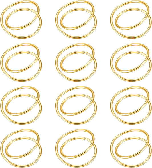 12 Pieces Gold Napkin Rings Metal Spiral Sliver Pink Napkin Rings Buckles Simple Alloy Serviette Holder for Weddings Dinner Party Table