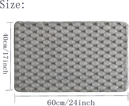 Water-Absorbing Anti-Slip Floor mat, Geometric Bathroom Anti-Slip Floor mat, Door Foot mat, Soft and Lightweight Bathroom Floor (Pink, 24x17inch)