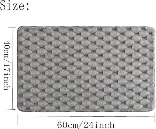Water-Absorbing Anti-Slip Floor mat, Geometric Bathroom Anti-Slip Floor mat, Door Foot mat, Soft and Lightweight Bathroom Floor (Pink, 24x17inch)
