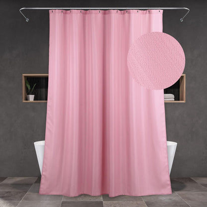Pink Fabric Shower Curtains for Bathroom: Blush Linen Textured Waterproof Washable Light-Weight Polyester Shower Curtain - Solid Simple Elegant Decorative Bath Curtain Liner - 72x72