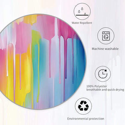 Miyotaa Abstract Modern Blue Pink Shower Curtain Set 60Wx71H Inches Colorful Contemporary Aesthetic Minimalist Art Painting Waterproof Bathroom Curtain with 12 Hooks